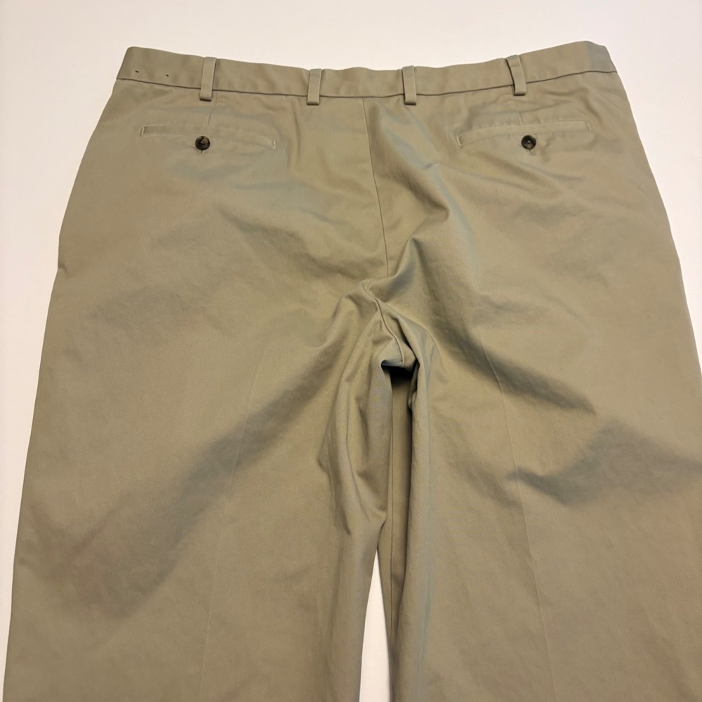 Brooks Brothers Advantage Chino Elliot Mens 44x30 Khaki Tan Flat Front Pants